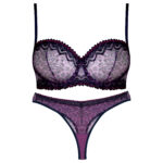 ست شورت و سوتین زنانه برتا مدل فنردار پلنگی کد 5100-2420-BP رنگ بنفش