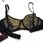 ست شورت و سوتین زنانه برتا مدل فنردار گل کد 5100-2420-BBG رنگ مشکی