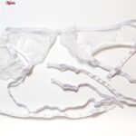 ست شورت و سوتین زنانه برتا مدل فنردار کد 5108-4032-W رنگ سفید به همراه نگهدارنده جوراب