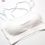 نیم تنه ورزشی زنانه ماییلدا مدل پددار پشت ضربدری کد 5084 رنگ سفید