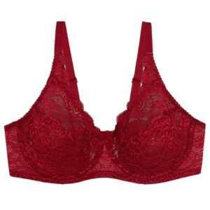 سوتین زنانه شاندرمن مدل فنردار کد 5080-2440-610 رنگ زرشکی