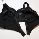 سوتین زنانه ماییلدا مدل بدون فنر گیپور گلدار کد 5056 رنگ مشکی