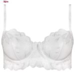 ست شورت و سوتین زنانه برتا مدل فنردار کد 5108-4032-W رنگ سفید به همراه نگهدارنده جوراب