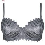 ست شورت و سوتین زنانه برتا مدل فنردار کد 5100-2420-GG رنگ نقره ای