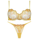 ست شورت و سوتین زنانه پدلی مدل فنردار کد 5116-P302 رنگ زرد