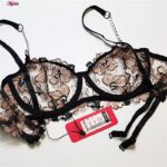 ست شورت و سوتین زنانه برتا مدل فنردار کد 5105-4040-B رنگ مسی به همراه نگهدارنده جوراب