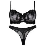 ست شورت و سوتین زنانه برتا مدل فنردار کد 5100-2420-DB رنگ مشکی