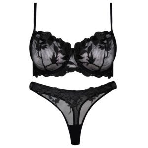 ست شورت و سوتین زنانه برتا مدل فنردار کد 5100-2420-DB رنگ مشکی