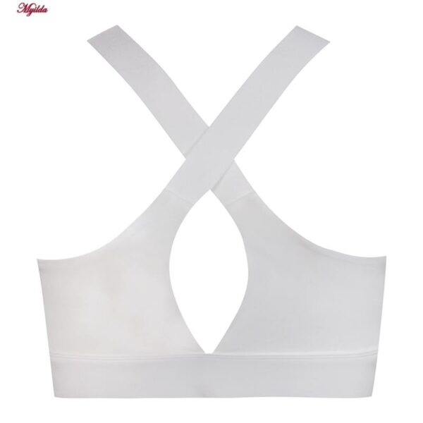 نیم تنه ورزشی زنانه ماییلدا مدل جلو زیپدار پد ثابت کد 5018 رنگ سفید