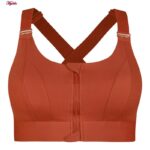 نیم تنه ورزشی زنانه ملییلدا مدل جلو زیپدار پد ثابت کد 5018 رنگ نارنجی