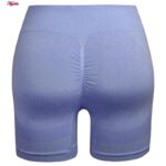 ست نیم تنه و شلوارک ورزشی زنانه ماییلدا مدل سیملس پشت چین دار پددار کد 5172 رنگ آبی