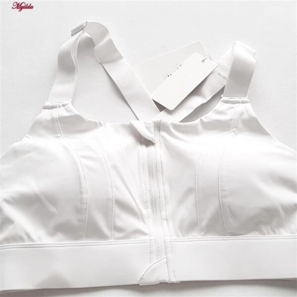 نیم تنه ورزشی زنانه ماییلدا مدل جلو زیپدار پد ثابت کد 5018 رنگ سفید