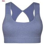 ست نیم تنه و شلوارک ورزشی زنانه ماییلدا مدل سیملس پشت چین دار پددار کد 5172 رنگ آبی