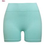 ست نیم تنه و شلوارک ورزشی زنانه ماییلدا مدل سیملس پشت چین دار پددار کد 5172 رنگ سبزآبی