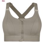نیم تنه ورزشی زنانه ماییلدا مدل جلو زیپدار پد ثابت کد 5018 رنگ خاکی