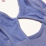 ست نیم تنه و شلوارک ورزشی زنانه ماییلدا مدل سیملس پشت چین دار پددار کد 5172 رنگ آبی