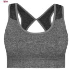 ست نیم تنه و شلوارک ورزشی زنانه ماییلدا مدل سیملس پشت چین دار پددار کد 5172 رنگ طوسی