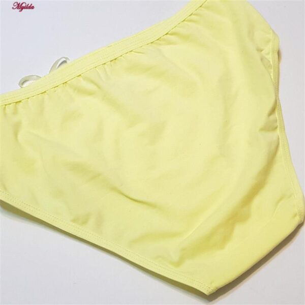 شورت زنانه ماییلدا مدل نخ پنبه پاپیون کد 5163 رنگ زرد