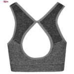 ست نیم تنه و شلوارک ورزشی زنانه ماییلدا مدل سیملس پشت چین دار پددار کد 5172 رنگ طوسی