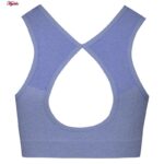 ست نیم تنه و شلوارک ورزشی زنانه ماییلدا مدل سیملس پشت چین دار پددار کد 5172 رنگ آبی