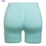 ست نیم تنه و شلوارک ورزشی زنانه ماییلدا مدل سیملس پشت چین دار پددار کد 5172 رنگ سبزآبی