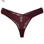 ست شورت و سوتین زنانه برتا مدل فنردار گیپور گلدار کد 5134-6043 رنگ زرشکی