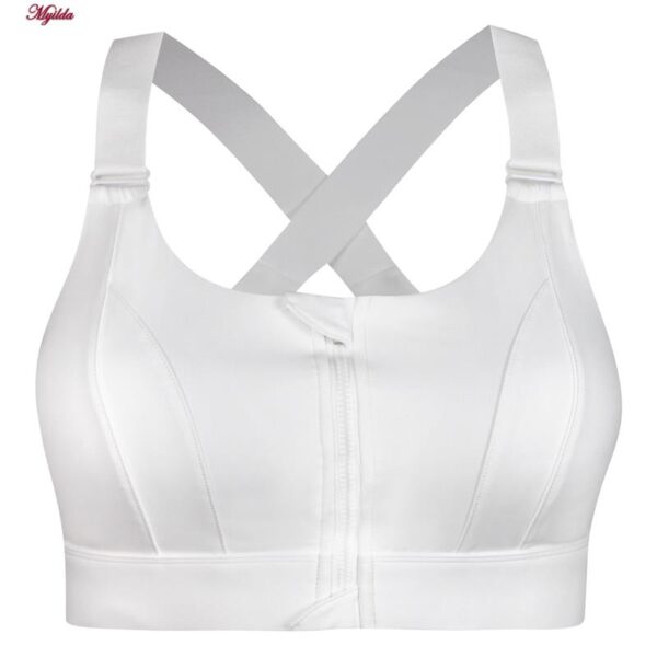 نیم تنه ورزشی زنانه ماییلدا مدل جلو زیپدار پد ثابت کد 5018 رنگ سفید
