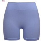 ست نیم تنه و شلوارک ورزشی زنانه ماییلدا مدل سیملس پشت چین دار پددار کد 5172 رنگ آبی