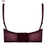 ست شورت و سوتین زنانه برتا مدل فنردار گیپور گلدار کد 5134-6043 رنگ زرشکی