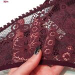 ست شورت و سوتین زنانه برتا مدل فنردار گیپور گلدار کد 5134-6043 رنگ زرشکی