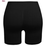 ست نیم تنه و شلوارک ورزشی زنانه ماییلدا مدل سیملس پشت چین دار پددار کد 5172 رنگ مشکی