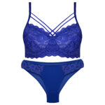 ست شورت و سوتین زنانه ماییلدا مدل فنردار هارنس کد 5165 رنگ آبی کاربنی