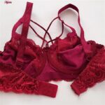 ست شورت و سوتین زنانه ماییلدا مدل فنردار هارنس کد 5165 رنگ زرشکی