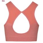 ست نیم تنه و شلوارک ورزشی زنانه ماییلدا مدل سیملس پشت چین دار پددار کد 5172 رنگ گلبهی