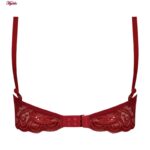 ست شورت و سوتین زنانه ماییلدا مدل فنردار هارنس کد 5165 رنگ زرشکی