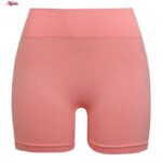 ست نیم تنه و شلوارک ورزشی زنانه ماییلدا مدل سیملس پشت چین دار پددار کد 5172 رنگ گلبهی