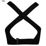 نیم تنه ورزشی زنانه ماییلدا مدل بند چسبی پددار پشت ضربدری کد 5166-805 رنگ مشکی