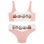 ست شورت و نیم تنه دخترانه ماییلدا مدل پددار گربه سرمایی کد 5164-6 رنگ صورتی روشن