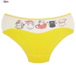 ست شورت و نیم تنه دخترانه ماییلدا مدل پددار گربه و فنجان کد 5164-4 رنگ زرد