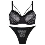 ست شورت و سوتین زنانه کارنا رز مدل فنردار کد 1208 رنگ مشکی