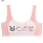 ست شورت و نیم تنه دخترانه ماییلدا مدل پددار خرگوش خندان کد 5164-7 رنگ صورتی روشن