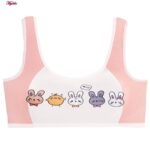 ست شورت و نیم تنه دخترانه ماییلدا مدل پددار خرگوش و جوجه کد 5164-5 رنگ صورتی روشن