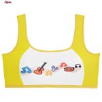 ست شورت و نیم تنه دخترانه ماییلدا مدل پددار ساز و آواز کد 5164-3 رنگ زرد