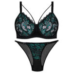 ست شورت و سوتین زنانه کارنا رز مدل فنردار هارنس کد 1003 رنگ سبز کله غازی