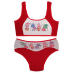 ست شورت و نیم تنه دخترانه ماییلدا مدل پددار تخم مرغ کد 5164-1 رنگ قرمز