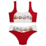 ست شورت و نیم تنه دخترانه ماییلدا مدل پددار گربه سرمایی کد 5164-6 رنگ قرمز