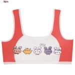 ست شورت و نیم تنه دخترانه ماییلدا مدل پددار خرگوش و جوجه کد 5164-5 رنگ گلبهی