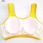 ست شورت و نیم تنه دخترانه ماییلدا مدل پددار گربه و فنجان کد 5164-4 رنگ زرد