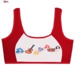 ست شورت و نیم تنه دخترانه ماییلدا مدل پددار ساز و آواز کد 5164-3 رنگ قرمز