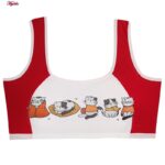 ست شورت و نیم تنه دخترانه ماییلدا مدل پددار گربه سرمایی کد 5164-6 رنگ قرمز